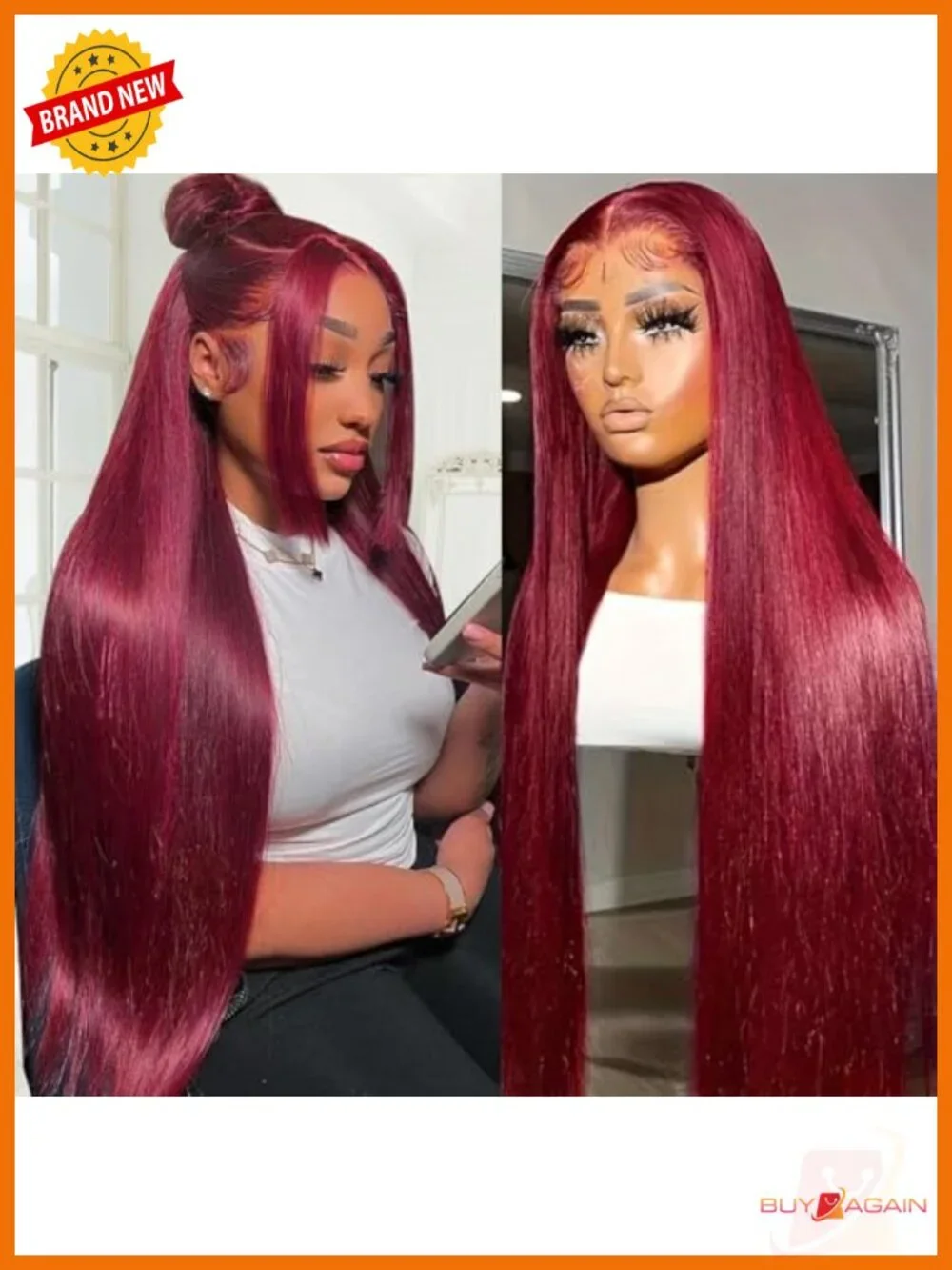 13x6 Straight Lace Front Wig Human Hair 200% Density Pre Plucked Glueless